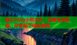 糖心Vlog小桃大片：记录生活乐趣，分享每个精彩瞬间