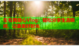 左右网糖心Vlog：轻松分享生活瞬间，记录美好时光